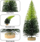 40PCS Mini Christmas Trees, 5 Sizes Artificial Sisal Trees Bottle Brush Xmas Trees with Wooden Base for Xmas Winter Home Table Decoration