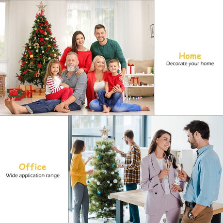 Xmas Tree Star Adornment Reusable Brown Rattan Iron Festival Supplies 1Pc
