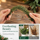 20Pcs Artificial Pine Branches, 12" Faux Pine Stems Cedar Leaves Needle Sprigs Plastic Fake Christmas Greenery Pine Picks for Xmas Tree Wreaths Garlands DIY Accessories Home Decor (Green, 4 Styles)