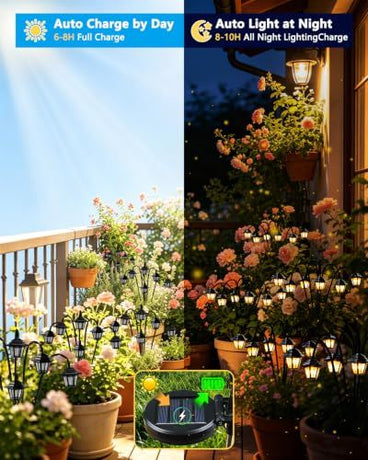 Solar Outdoor Garden Lights Perfect for Pathways, Flower Beds & Lawns (Warm White)