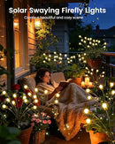 Solar Firefly Garden Lights, Waterproof Outdoor Decor for Path, Lawn, Patio, Party & Holiday Ambiance (Warm White)