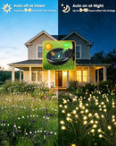 Solar Firefly Garden Lights 48 LED Outdoor Decor for Pathway Yard Patio Party Night Ambience (Warm White)