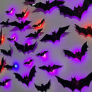 48-Pack Halloween Bat Wall Decor, Spooky Indoor & Outdoor Party Decoration for Haunted Houses (black)