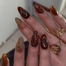 Reusable Press-On Nails for Daily Wear, Parties, and Special Occasions (Brown)