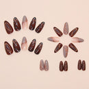 Reusable Press-On Nails for Daily Wear, Parties, and Special Occasions (Brown)