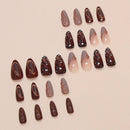 Reusable Press-On Nails for Daily Wear, Parties, and Special Occasions (Brown)