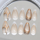Luxury Almond Press-On Nails For Women, Ideal For Daily Wear & Special Occasions (rose gold)