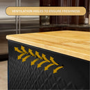 Bread Bin with Bamboo Lid used as Chopping Board for Kitchen Countertop