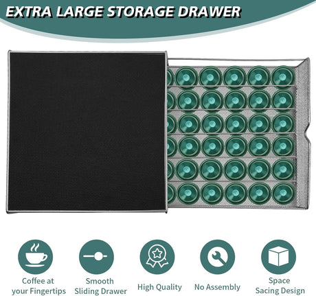 CARLA HOME K-Cup Coffee Pod Drawer for 36 Coffee Pods Storage for Home Kitchen Counter Organizer