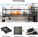 CARLA HOME Expandable Dish Drying Rack with Drainage Spout, Utensil Holder & Drainboardfor Kitchen Countertop Organizer (2 tier)