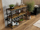 CARLA HOME Large Wine Rack with Glass Holder, Metal Designed Bottle Holder and Wood Countertop for Wine & Champagne