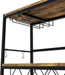 CARLA HOME Large Wine Rack with Glass Holder, Metal Designed Bottle Holder and Wood Countertop for Wine & Champagne
