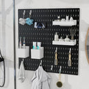 CARLA HOME Pegboard Wall Organizer Kit – 2 Black Modular Pegboards with 10 Accessories for Office, Gaming & Home Storage