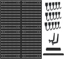 CARLA HOME Pegboard Wall Organizer Kit with 4 Modular Black Pegboards & 19 Accessories for Gaming, Office & Craft Storage (Black)