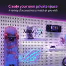 CARLA HOME Pegboard Wall Organizer Kit with 4 Modular Black Pegboards & 19 Accessories for Gaming, Office & Craft Storage (White)