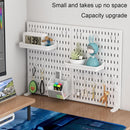 CARLA HOME 2 Pack Desk Pegboard Organizer Kit  with Hooks, Tray & Mount Ideal for Office, Gaming Setup & Home Workspace Organization (White)