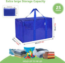 CARLA HOME 6-Pack Large Moving Storage Bags with Zippers & Handles with 95 Liters Capacity for Space Saving, Travel, Camping & Organization (Blue)