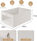 CARLA HOME 6 Pack Closet Storage Bins with Clear Window for Shelves, Clothes, Toys, Wardrobe & Bedroom Organization