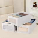 CARLA HOME 6 Pack Closet Storage Bins with Clear Window for Shelves, Clothes, Toys, Wardrobe & Bedroom Organization
