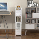 CARLA HOME Slim Bathroom Cabinet with Toilet Paper Holder for Toilet or Laundry Room