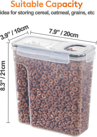 CARLA HOME Airtight Cereal Storage Containers BPA-Free Food Dispensers with Pouring Lids for Pantry & Kitchen (4 Pack 2,5L)