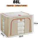 CARLA HOME 3 pack Large Clothes Storage Bins with Lids for Clothing, Bedding, Blankets, Toys (66L capacity - Beige)