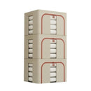 CARLA HOME 3 pack Large Clothes Storage Bins with Lids for Clothing, Bedding, Blankets, Toys (66L capacity - Beige)
