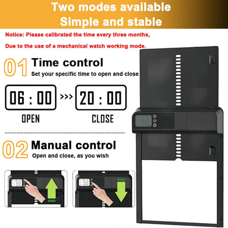 CARLA HOME Automatic Chicken Coop Door with Timer & LCD Screen, Anti-Pinch Safety, Easy Battery Operation & Weatherproof for Outdoor Coops