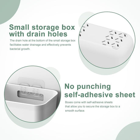 CARLA HOME 4-Pack Self-Adhesive Wall Storage Box for Cabinet Doors, Kitchen, Bathroom & Office