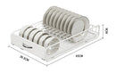 CARLA HOME Pull Out Dish Rack for Kitchen Cabinet with Slide Out Drawer Organizer for Plates, Bowls & Utensils