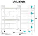 CARLA HOME 3-Tier Microwave Oven Rack with Adjustable Metal Kitchen Shelf Stand for Countertop Storage and 6 Hooks for Utensils