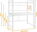 CARLA HOME 3-Tier Microwave Oven Rack with Adjustable Metal Kitchen Shelf Stand for Countertop Storage and 6 Hooks for Utensils