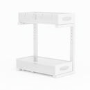 CARLA HOME 2 Tier Under Sink Organizer Pull Out Sliding Cabinet Storage Shelf with Height Adjustable for Kitchen, Bathroom or Laundry Room (White)