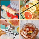 CARLA HOME 5L Glass Drink Dispenser with Metal Stand, Wide Mouth Beverage Jar & Stainless Steel Tap for Lemonade, Iced Tea, Water & Fruit-Infused Drinks
