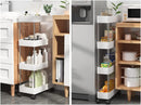 CARLA HOME Slim Storage Cart Organizer Trolley with Wheels for Kitchen, Bathroom, Laundry & Narrow Spaces (4 tier)