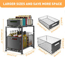 CARLA HOME 2-Tier Under Sink Organizer with Sliding Drawers & Height Adjustable for Kitchen Bathroom Cabinet Organization