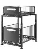 CARLA HOME 2-Tier Under Sink Organizer with Sliding Drawers & Height Adjustable for Kitchen Bathroom Cabinet Organization