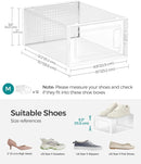 CARLA HOME 6-Pack Clear Stackable Shoe Storage Boxes - White - Shoe Box Storage