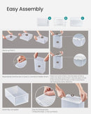 CARLA HOME 6-Pack Clear Stackable Shoe Storage Boxes - White - Shoe Box Storage