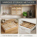 CARLA HOME Bamboo Wrap Organiser, 5 in 1 Dispenser with Cutter for Kitchen