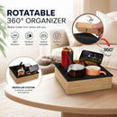 CARLA HOME Couch Cup Holder Tray, Wood Sofa Caddy, Antislip , Living Room