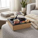CARLA HOME Couch Cup Holder Tray, Wood Sofa Caddy, Antislip , Living Room