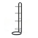 CARLA HOME 4 Tier Ball Storage Rack - Vertical Metal Stand - Black - Basketball Hoop