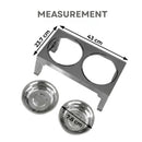CARLA HOME Raised Dog Bowl Stand - 4 - Height Adjustable - Black - Pet Feeder - Metal