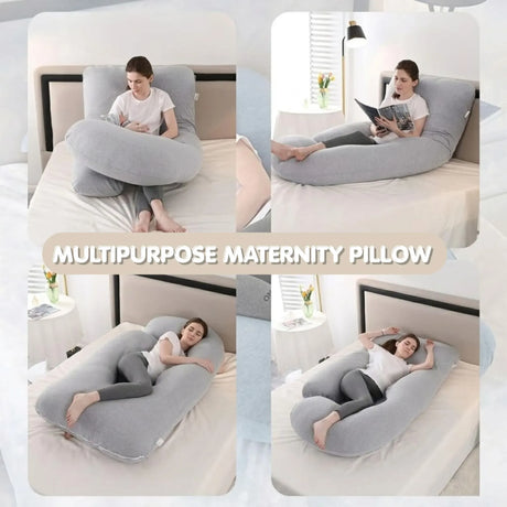 CARLA HOME U Shape Pregnancy Pillow Full Body Support - Green - Polyester - Full Body Pillow