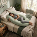 CARLA HOME U Shape Pregnancy Pillow Full Body Support - Green - Polyester - Full Body Pillow