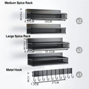CARLA HOME 5 Pack Magnetic Spice Rack for Fridge Kitchen with Hook Bar