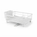 CARLA HOME Dish Drying Rack with Drainboard & Utensil Holder for Kitchen (White)