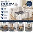 CARLA HOME Baby Play Mat 200x300cm, Thick Foam Crawling Mat, Infants, Grey