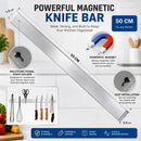 CARLA HOME Magnetic Knife Strip 50cm, Premium Stainless Steel Wall Rack Kitchen